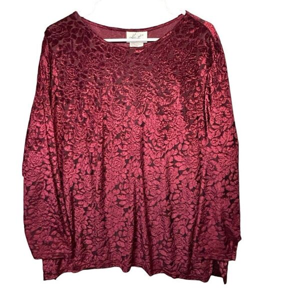 Vtg Velvet Burnout top Womens plus Sz 22/24 2x Y2K Goth Vampire Whimsigoth USA - Picture 1 of 10